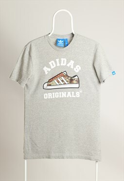 Vintage Adidas Originals Crewneck Print T-shirt Grey