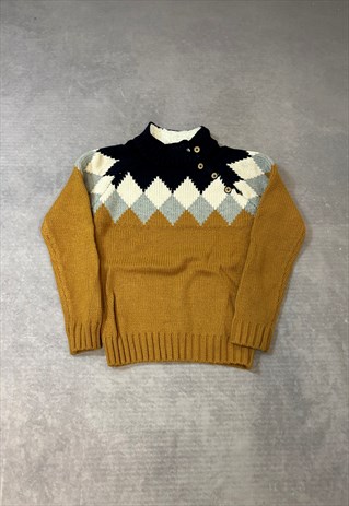 Abstract Knitted Jumper Patterned Chunky Knit Sweater