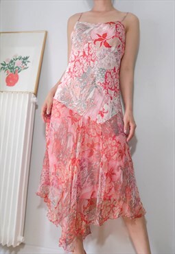 vintage y2k glamour asymetrical long dress