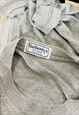 VINTAGE SIZE S BURBERRY NOVA EMBROIDERED T SHIRT IN GREY