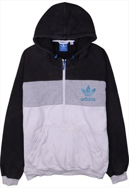 Vintage 90's Adidas Hoodie Sportswear Quater Zip Brown,