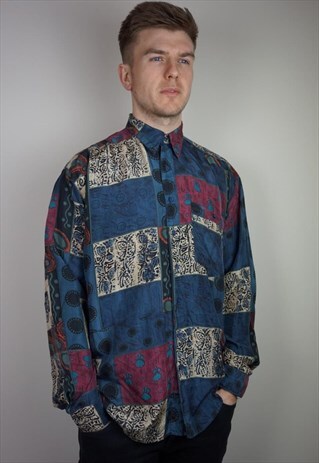 PURE SILK PATTERNED SHIRT