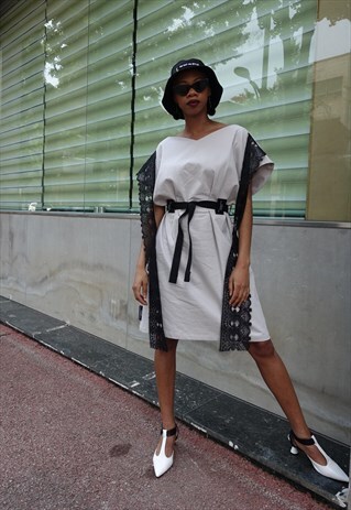 LACE LINEN DRESS