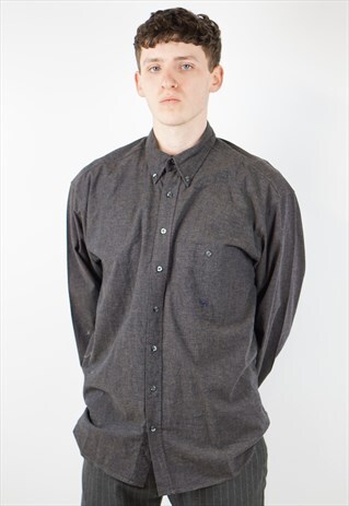 VINTAGE CAMEL RICH GREY FLANNEL SHIRT