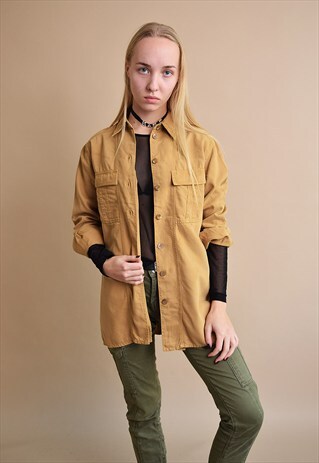 90'S RETRO SCANDI MINIMALIST OVERSIZED DENIM LIKE SHIRT TOP