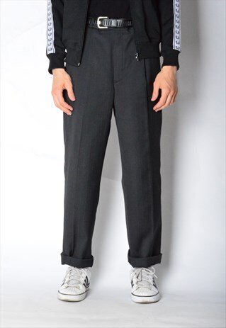 VINTAGE 90S DARK GREY STRIPED PANTS