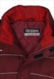 KAPPA 90'S RETRO HEAVYWEIGHT ZIP UP PUFFER JACKET LARGE BURG