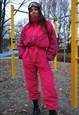 VINTAGE 80S STRIPED SKI SUIT IN PINK