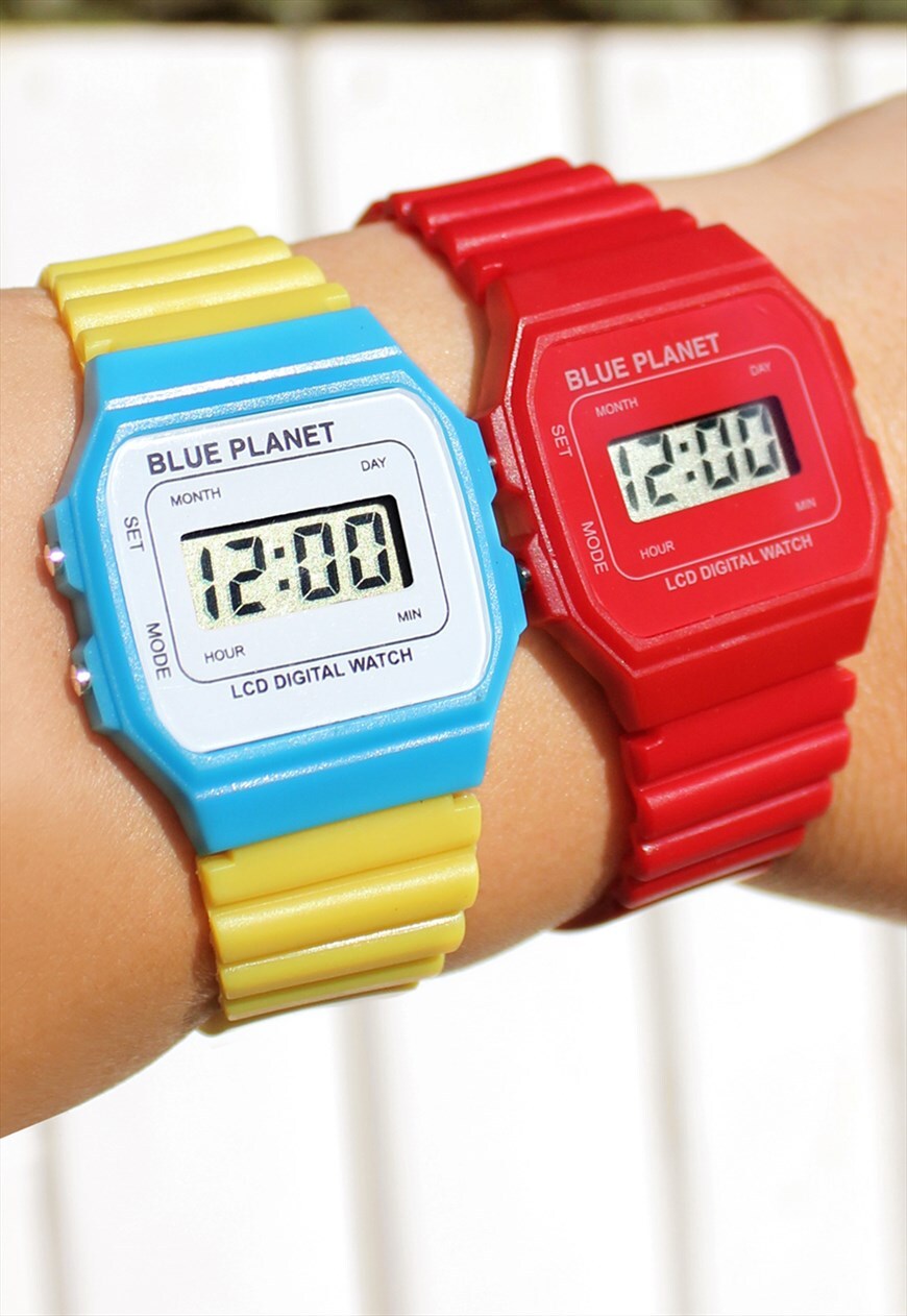 blue planet lcd digital watch instructions