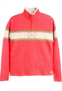 Woolrich 90's Quarter Zip Knitted Jumper / Sweater Large Ora