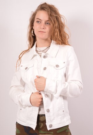 VINTAGE GUESS DENIM JACKET WHITE