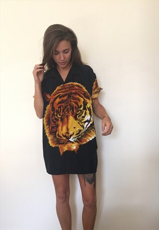CRAZY PATTERNED VINTAGE RETRO FESTIVAL OVERSIZED SHIRT