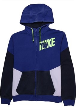 Vintage 90's Nike Hoodie Sportswear Full Zip Up Navy Blue