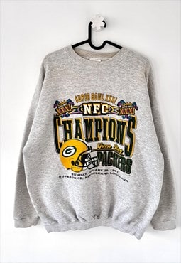 Vintage greenbay packers grey 1997 sweatshirt large 