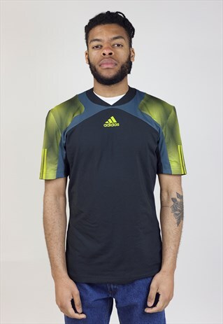 VINTAGE 90'S ADIDAS BLACK/GREY JERSEY T-SHIRT