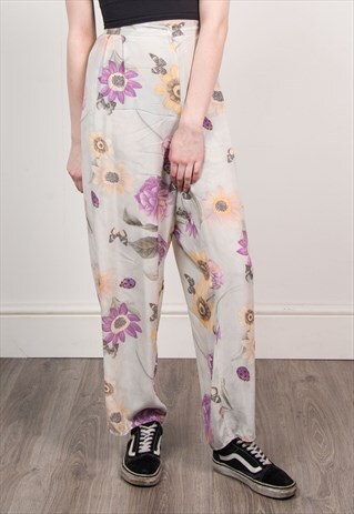 VINTAGE 90'S FLORAL SUMMER TROUSERS