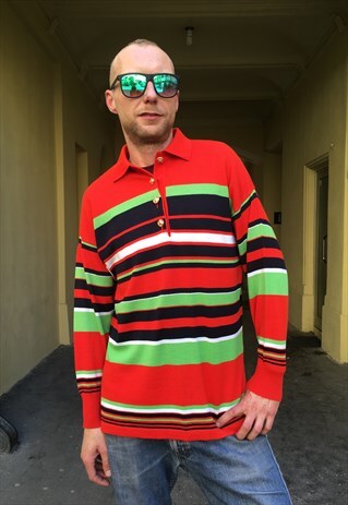 VINTAGE 90' UNIQUE OLDSCHOOL COOL UNISEX STRIPED JUMPER