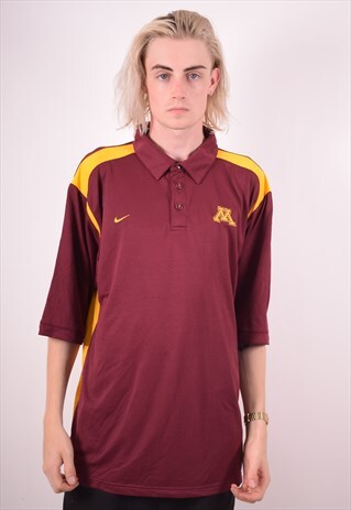 NIKE MENS VINTAGE POLO SHIRT XL MAROON 90S