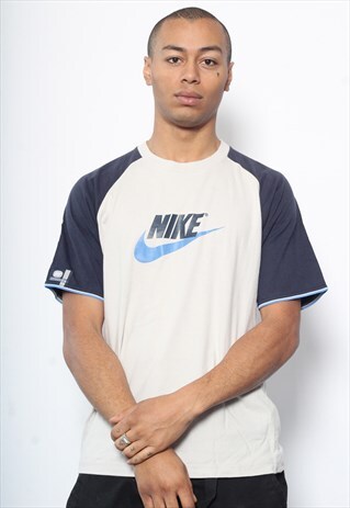 VINTAGE NIKE BIG LOGO T-SHIRT BEIGE