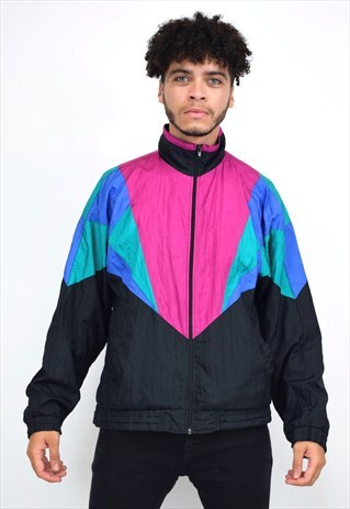 VINTAGE 90S BLACK & PINK COLOUR BLOCK JACKET