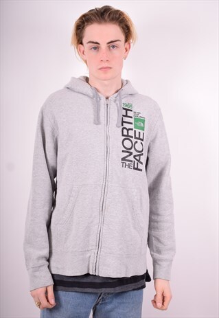 THE NORTH FACE MENS VINTAGE HOODIE JACKET LARGE GREY 90'S