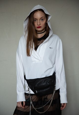 00S / Y2K NIKE WHITE HOODED KIMONO