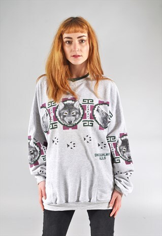 VINTAGE GREY 'SNOQUALMIE FALLS' WOLVES SWEATSHIRT