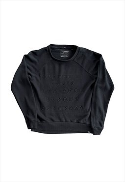 Y2K Superdry sweatshirt Black medium spellout 