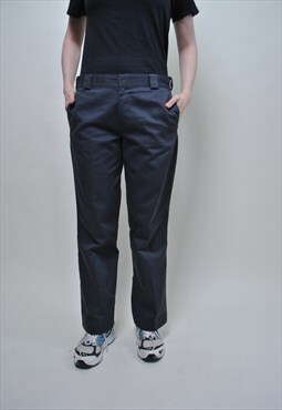 Dickies chino pants, 90s straight blue trousers