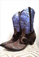 VINTAGE BROWN LEATHER COWBOY WESTERN BOOTS SHOES COWGIRL