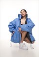 OVERSIZE BOMBER JACKET IN BABY BLUE