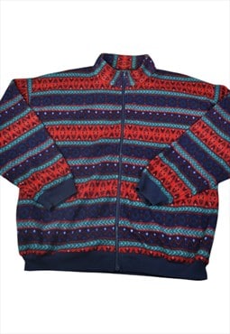 Vintage Jacket Fleece Retro Pattern Multi XL