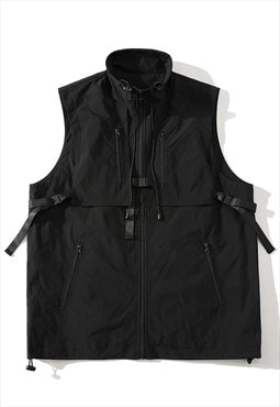 Utility vest sleeveless raised neck jacket workwear gilet