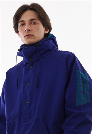 VINTAGE THE NORTH FACE GORE-TEX SHELL PULLOVER 90S BLUE