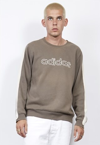 VINTAGE 90'S ADIDAS LIGHT BROWN SWEATER