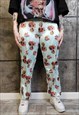 ANGEL PRINT JOGGERS PASTEL WASH PANTS JESUS OVERALLS IN BLUE