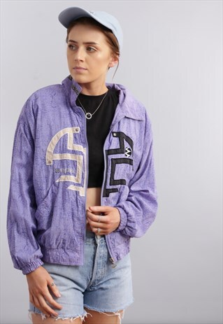 VINTAGE OVERSIZED SHELL PATTERNED BOMBER JACKET Z549