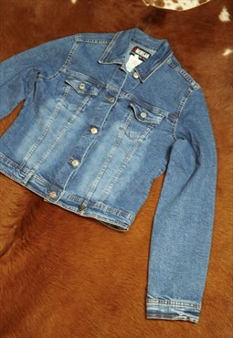Vintage 90s morgan blue denim jacket - medium