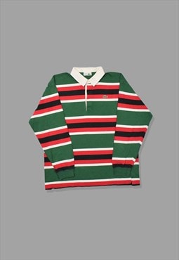 Vintage 90s Chemise Lacoste Multi-Stripe Rugby Polo Shirt