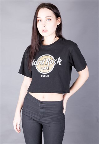 REWORKED VINTAGE HARD ROCK CAFE DUBLIN CROP TEE