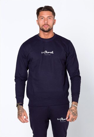 CENTRE LOGO JUMPER PULLOVER SWEATER - NAVY BLUE