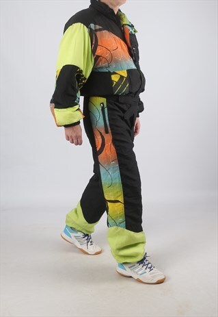 VINTAGE FULL SKI SUIT SNOW NEON M / L 42" (9DL)