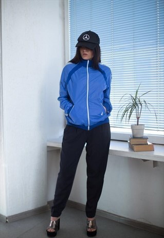 VINTAGE 90'S BLUE ZIP UP TRACKSUIT TOP
