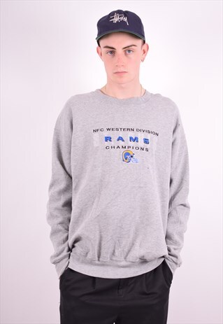 LEE MENS VINTAGE SWEATSHIRT JUMPER LARGE GREY 90'S