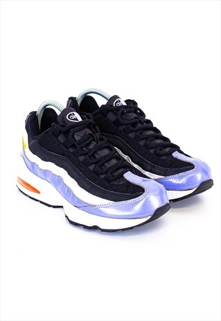 NIKE AIRMAX 95 TRAINERS WHITE / PURPLE / ORANGE (PREOWNED)