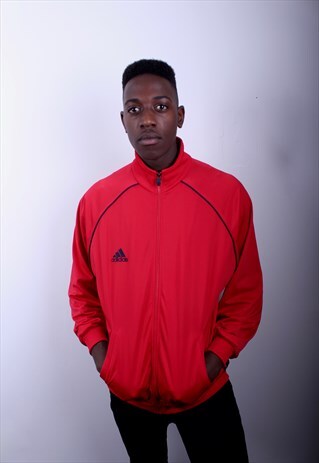 RED ADIDAS TRACK TOP
