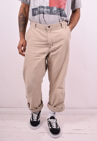 CARHARTT MENS VINTAGE TROUSERS W36 L34 BEIGE 90'S