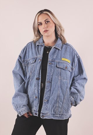 VINTAGE 90S GRUNGE BLUE DENIM JACKET OVERSIZED /A20044