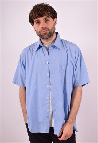 YVES SAINT LAURENT MENS VINTAGE SHIRT XXL BLUE 90S
