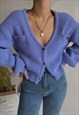 Purple Knitted Oversized Long Sleeve Top